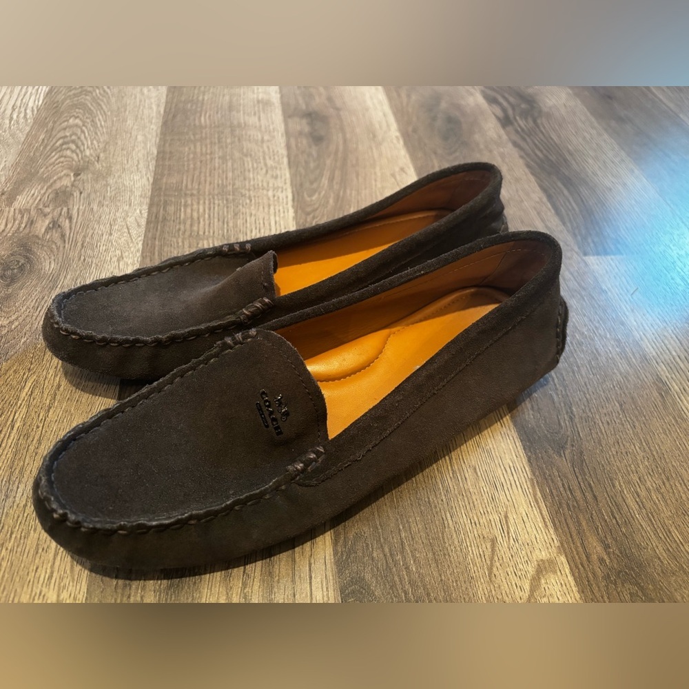 Coach Black Moccasin-Style Slip-On Loafers business office casual size 8 suede - Picture 11 of 12